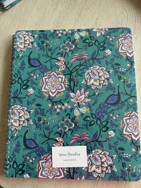 Vera Bradley Teal Floral & Peacock Spiral Notebook